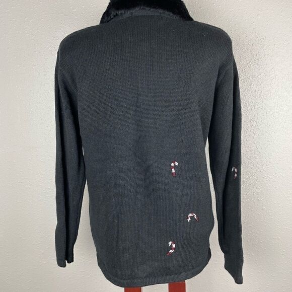 Tiara International Santa Claus Full Zip Christmas Sweater Vest Size S EUC - Picture 6 of 8